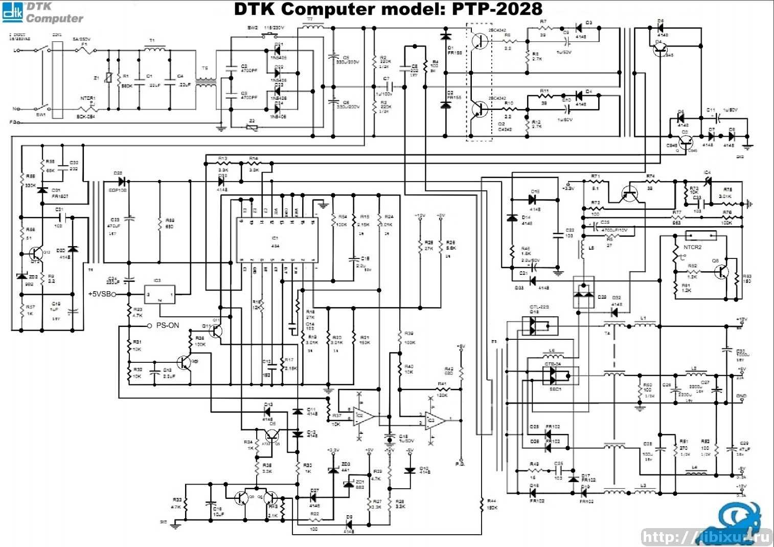 Схема компьютерного блока питания на tl494 и lm339